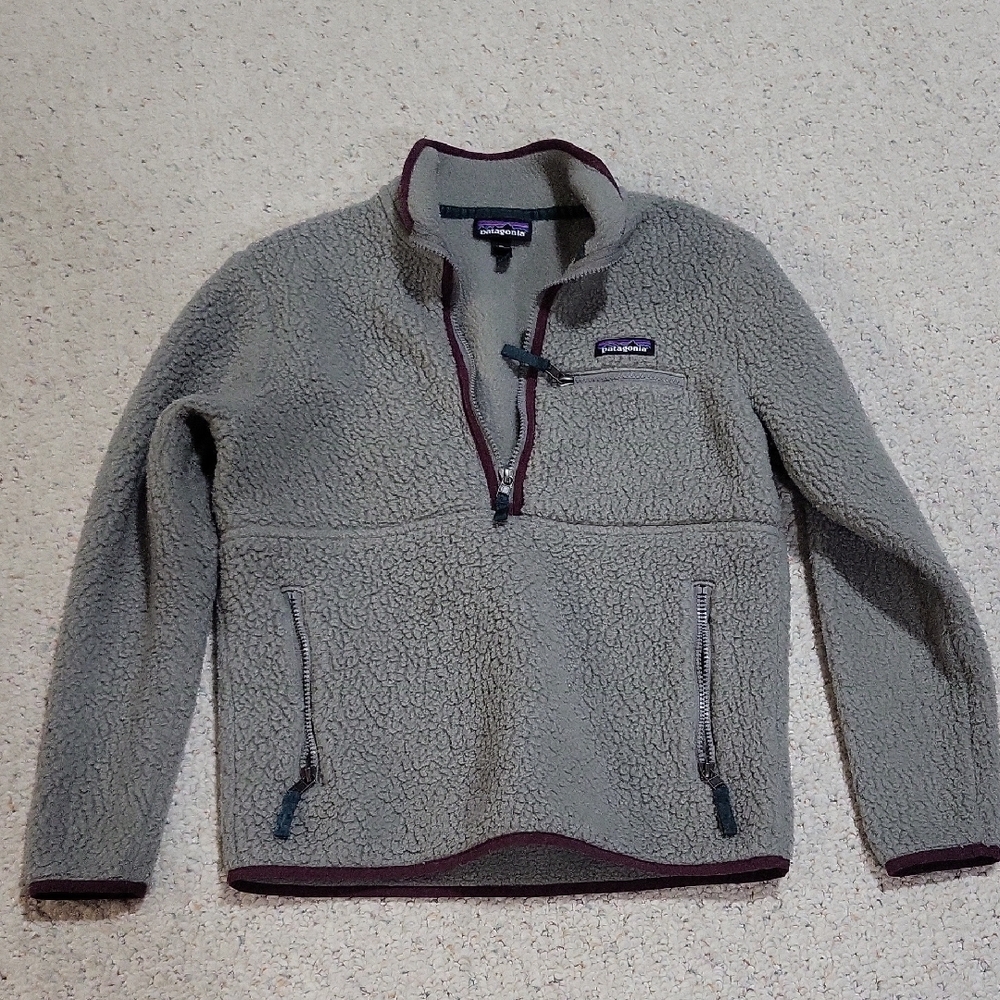 Patagonia Gray Fleece Pullover with Zipper